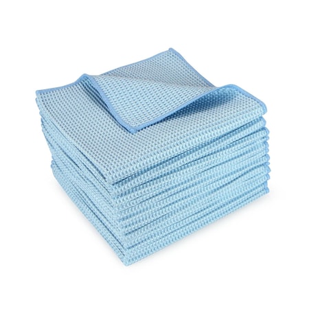 Monarch Smart Choice Waffle Cleaning Cloth 16x16 Blue - 12 Pack M915104B